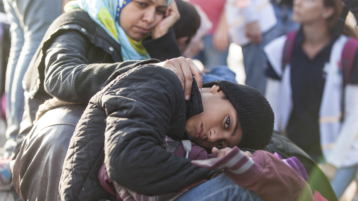 A photo of a Syrian refugee and her child in Kos, Greece, on Oct. 10, 2015.