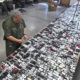 Photo of confiscated inmate cellphones from a California prison