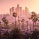 Photo of sunset and Los Angeles skyline