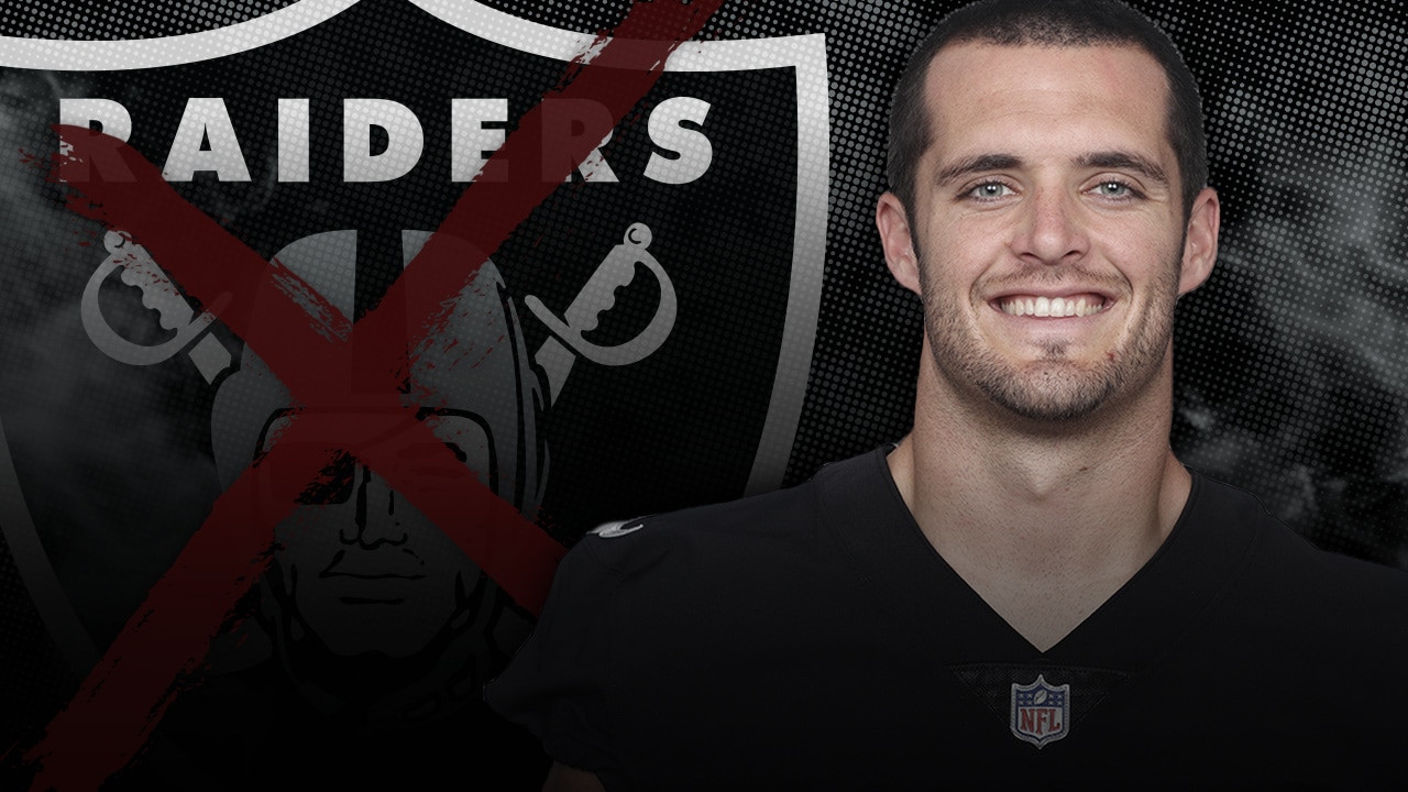 Photo graphic of Derek Carr and Raiders logo