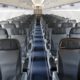Photo of airplane seats inside a commercial airliner at JFK