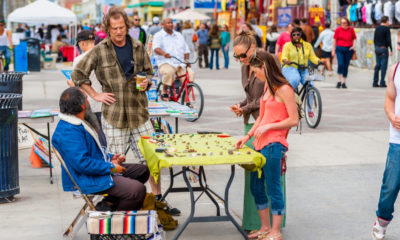 Photo of sidewalk vendors in Santa Monica, Calif.