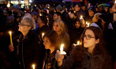 Photo of synagogue vigil in Pittsburgh