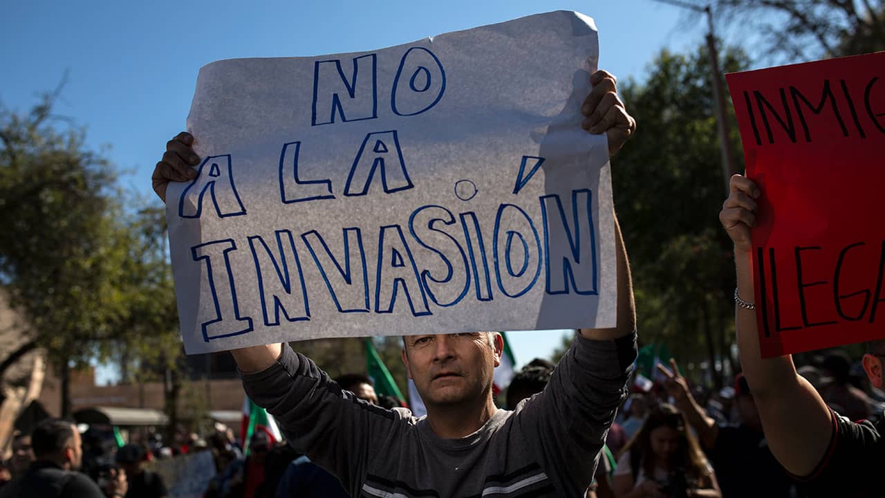 Photo of protester in Tijuana