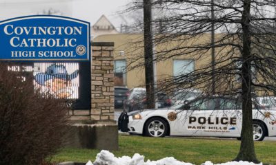 Photo of the entrance to Covington Catholic High School in Park Hills, Ky.