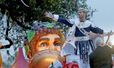 Photo of actor Jensen Ackles on a Mardi Gras float