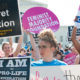 Photo of pro- and anti-abortion protesters