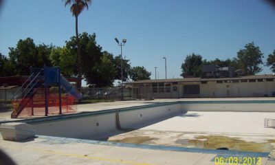 Photo of the old, broken Calwa pool