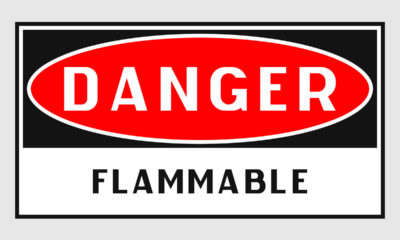 Sign reading: Danger Flammable