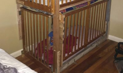 Photo of two boys in cages in a home in Tulelake, CA