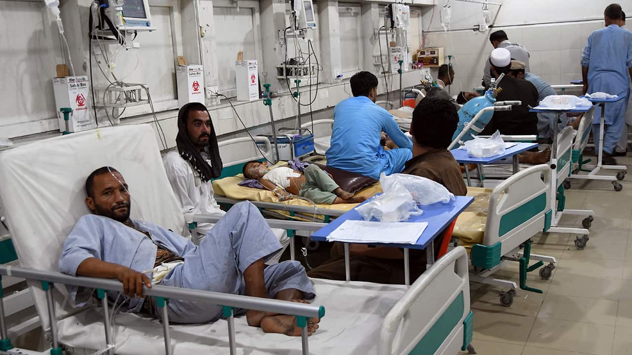 Photo of wounded afghans in a hospital