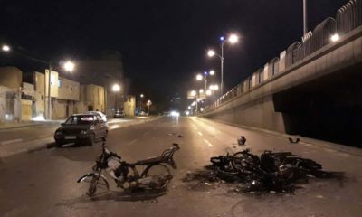 Photo of scorched motorcycles in Iran