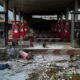 Photo of a gas station that was burned in Iran