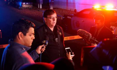 Fresno Deputy Chief Mike Reid talks to reporters