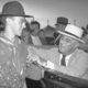 Photo of a boy scout and FDR in 1937