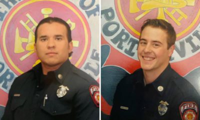Photo of firefighter Patrick Jones and Capt. Raymond Figueroa