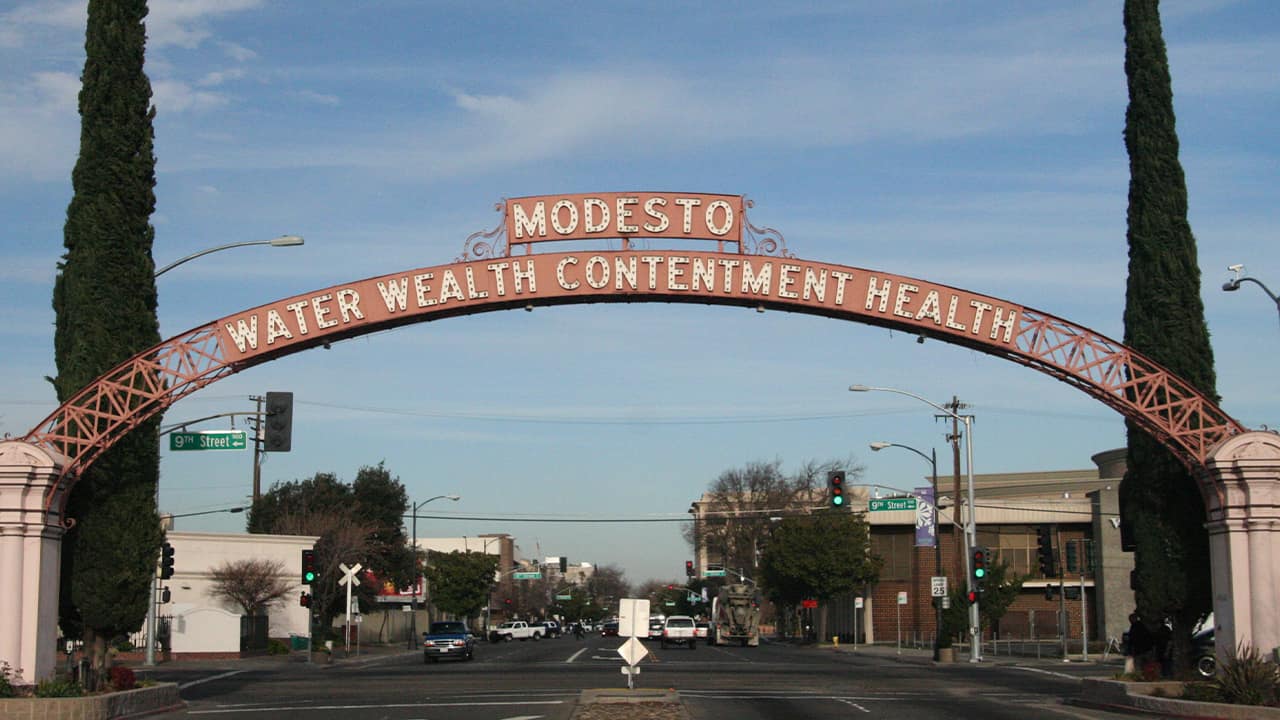 Photo of a Modesto sign