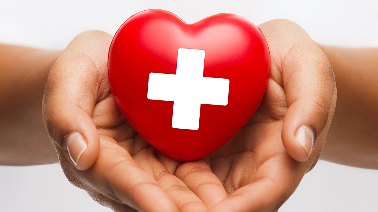A heart with the Red Cross symbol
