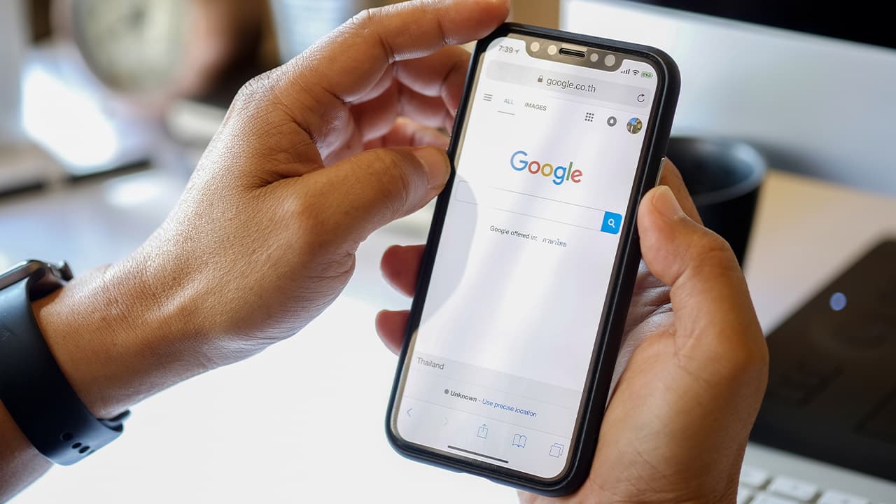 Photo of Google shown on an iPhone