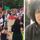 Side by side images of Fresno protests and one of the organizers, D'Aungillique Jackson