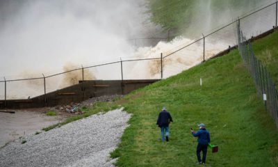 Photo of the view of a dam in Edenville, Mich.