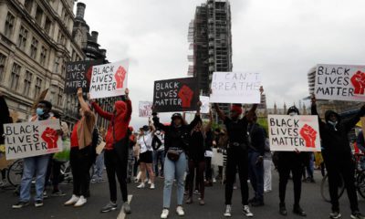 Photo of protesters in London