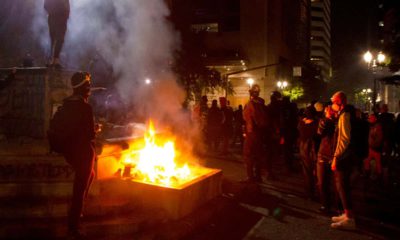 Photo of protesters in Portland